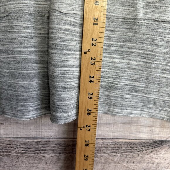 Lucky Brand Fleece Hooded Pullover-Small-Heather Gray-Lace Up-High Low Hem- - Picture 10 of 11